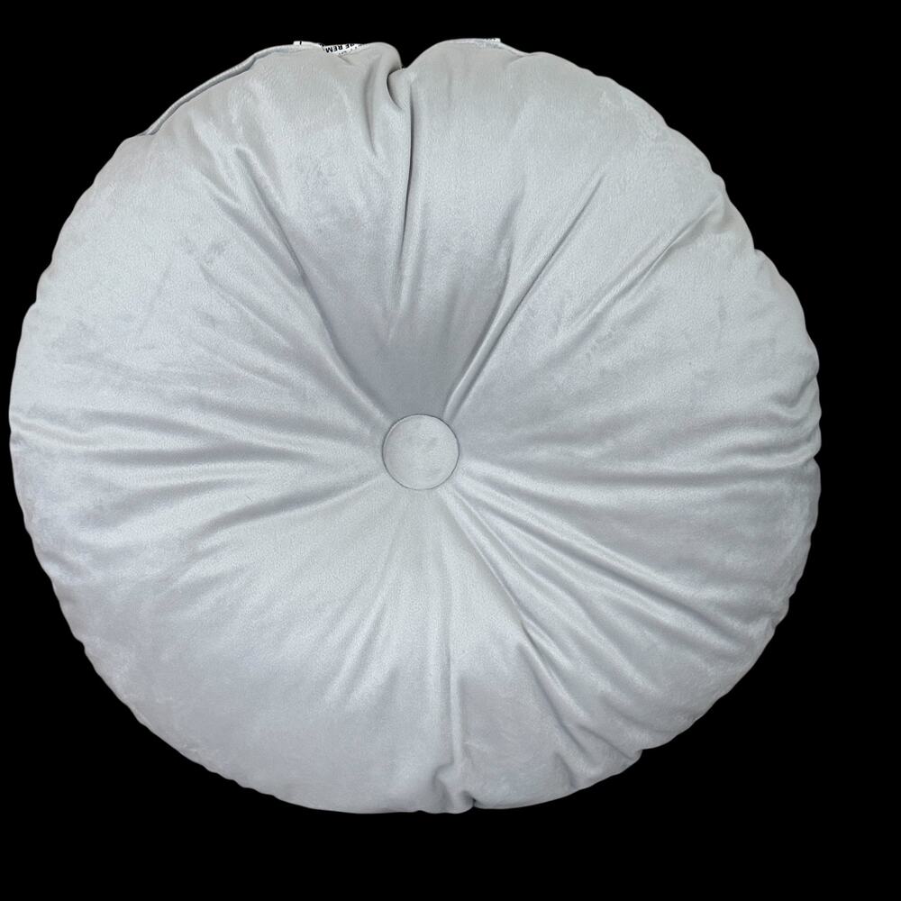 IKEA KRANSBORRE Round Light Gray Velvet 16" Pillow